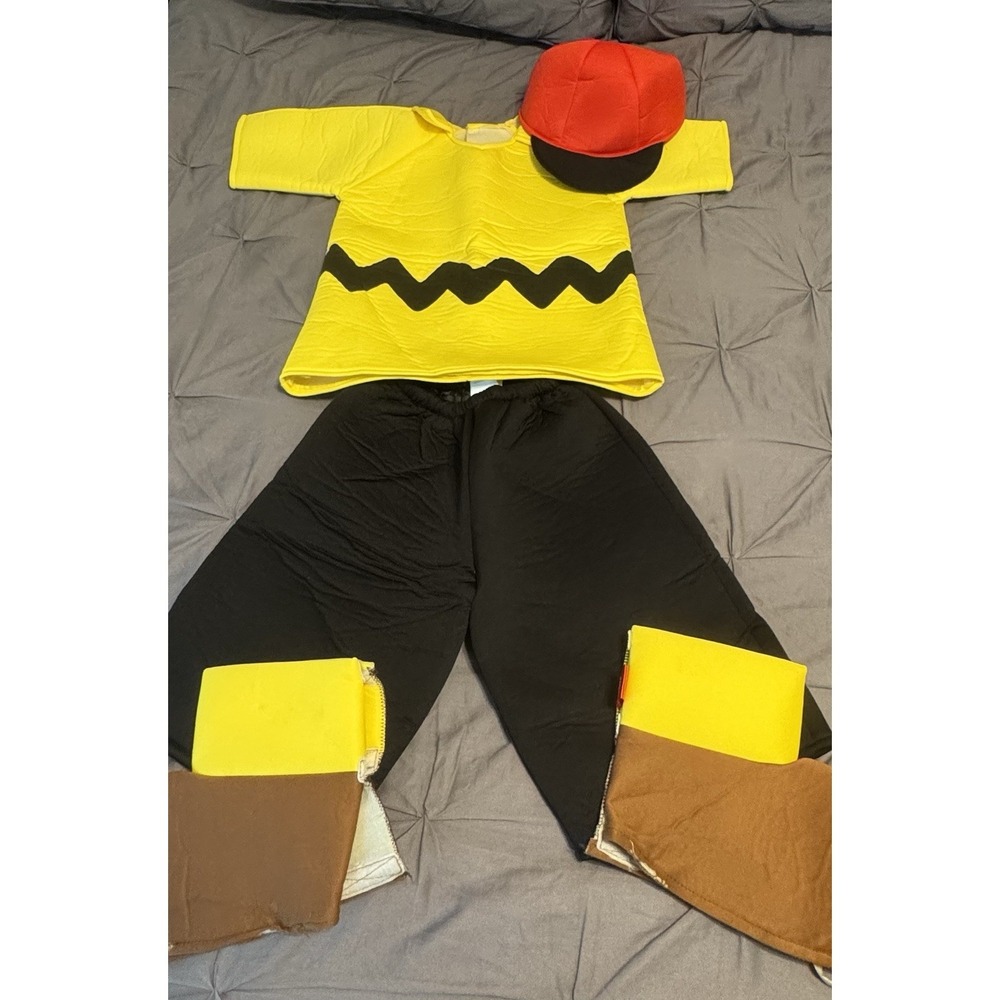 Peanuts Charlie Brown 5 Piece Costume Child Size 8-10 Dress Up Pretend Play